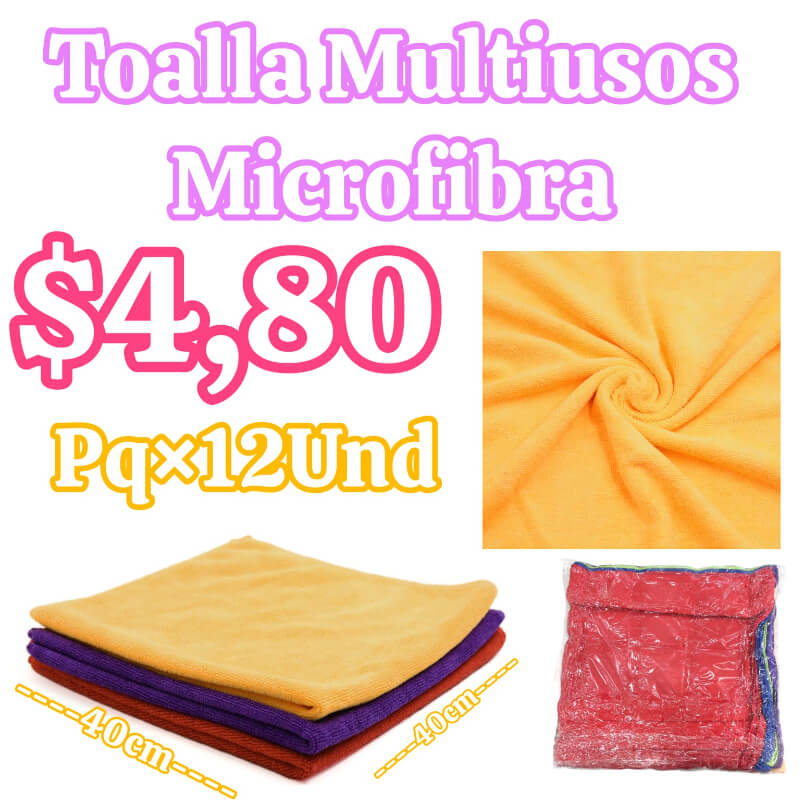 TOALLA MULTIUSOS MICROFIBRA PQT X 12 UND