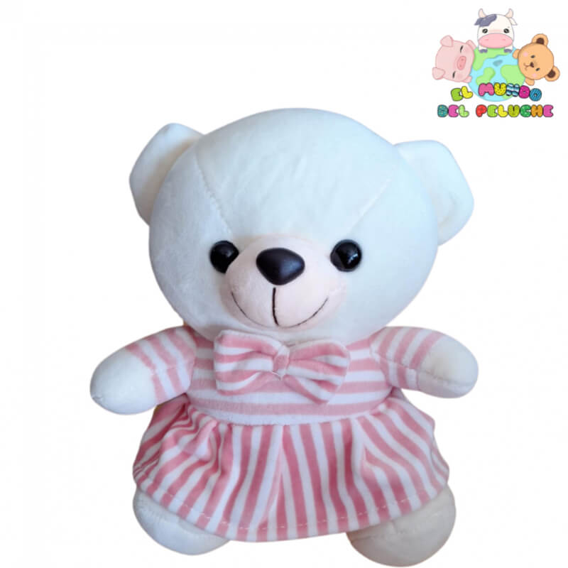 Osita de Peluche Sentada con Vestido | 11 x 20 cm | El Mundo del Peluche