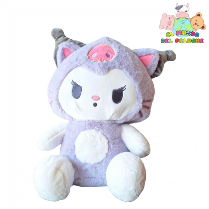 Peluche Kuromi | Traje Morado Estilo Kawaii | 40x24 cm | El Mundo del Peluche