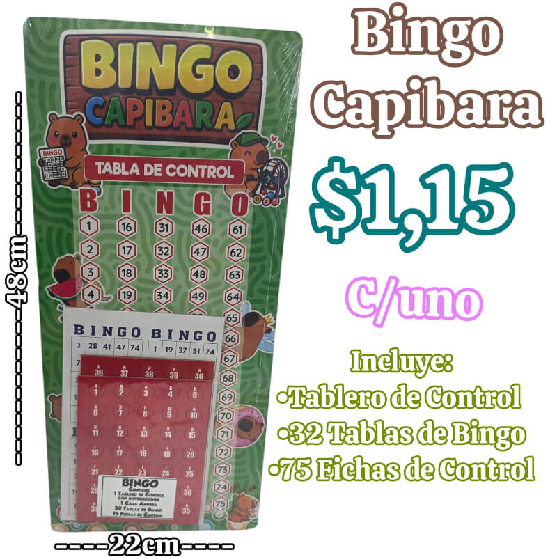 BINGO CAPIBARA TABLERO