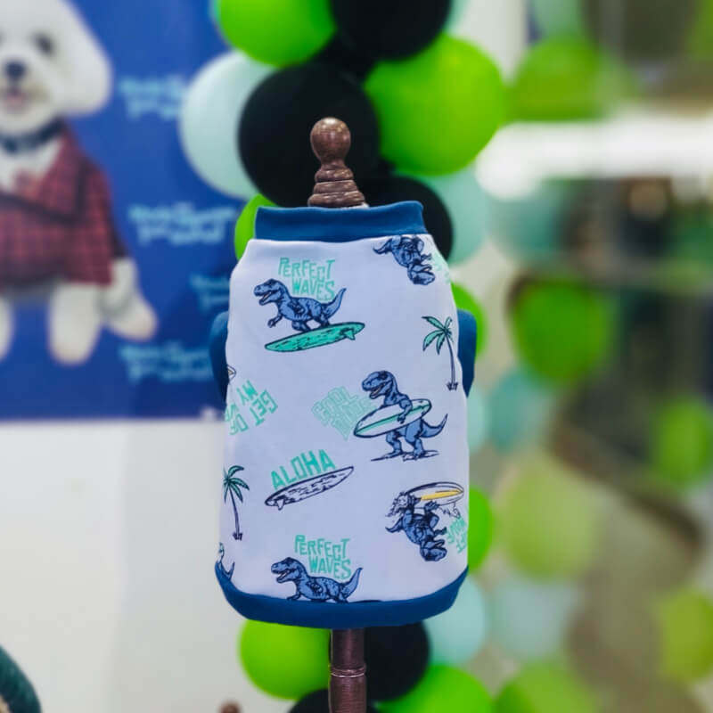 CAMISETA TIBURON SURFISTA PARA PERRITOS Y GATITOS TALLAS XXXS - XXS