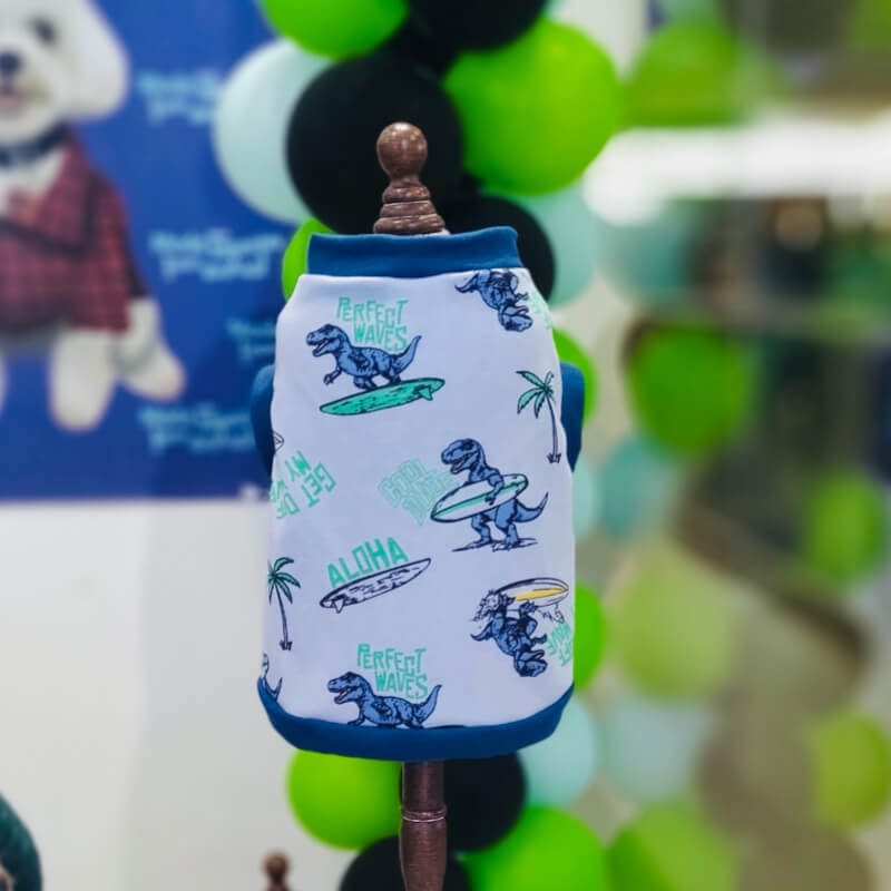 CAMISETA TIBURON SURFISTA PARA PERRITOS Y GATITOS TALLAS M - L