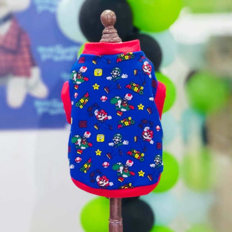 CAMISETA MARIO BROS PARA PERRITOS Y GATITOS TALLAS XXXS - XXS