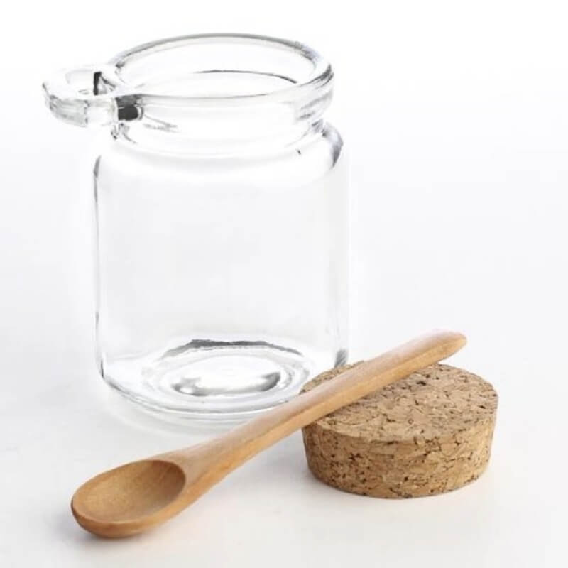 Envases de Cristal con Tapa de Corcho Con Cuchara de Madera