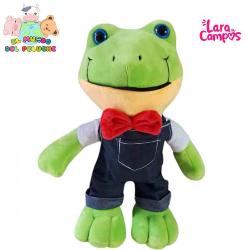 Peluche La Rana de Lara diseño alargado | 15 x 30 cm | El Mundo del Peluche