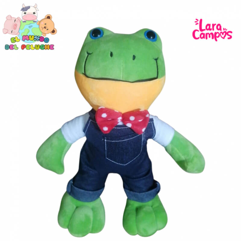Peluche La Rana de Lara diseño alargado | 15 x 30 cm | El Mundo del Peluche