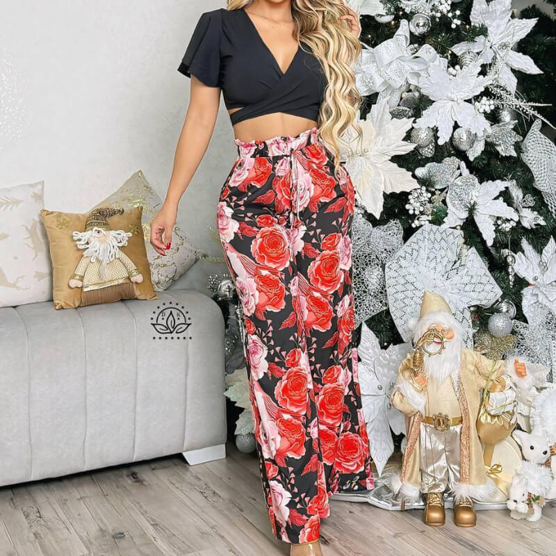 Conjunto (2 piezas) Top y Pantalon Ancho