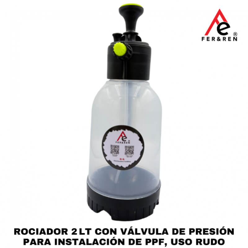 Rociador 2 lt con Válvula de Presión para Instalación de PPF, Uso Rudo | Distribuidora FerRen