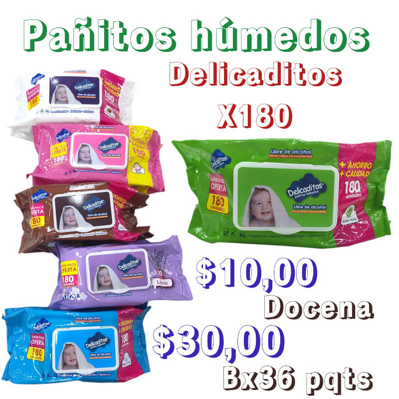 PañitOS Húmedos DELICADITOSX180