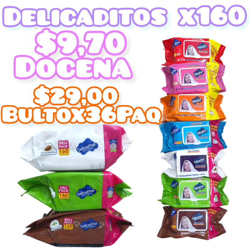 Pañitos Húmedos DELICADITOS X160