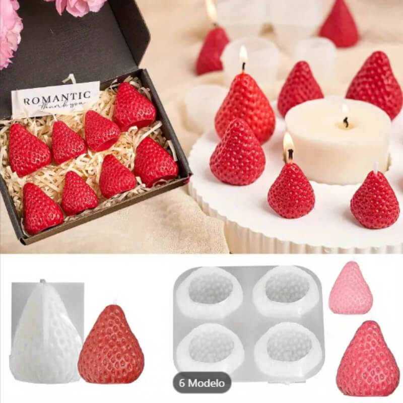 Molde Silicona Fresas
