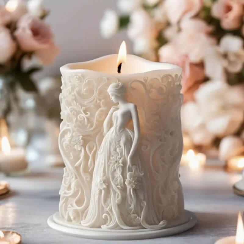 Molde Silicona Diosa Floral: Relieve Columnas