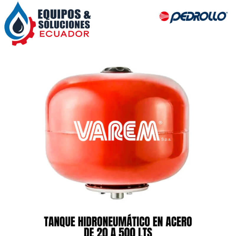 Tanque Hidroneumático en Acero de 20 a 500 Lts, Pedrollo
