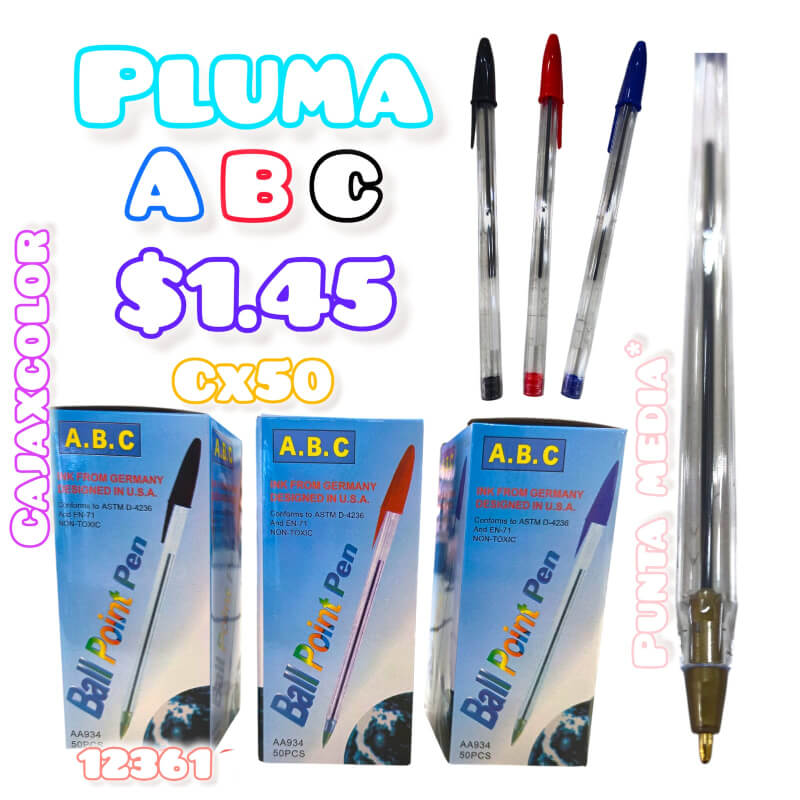 PLUMA A B C CAJA X 30 UND 12361
