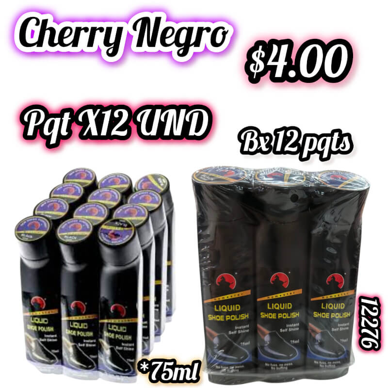 CHERRY NEGRO 75ML* PQT X 12 UND