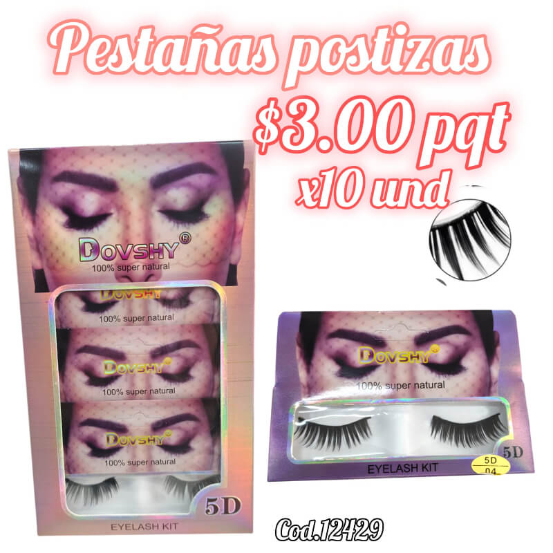 PESTAÑAS POSTIZAS PQT X 10 UND
