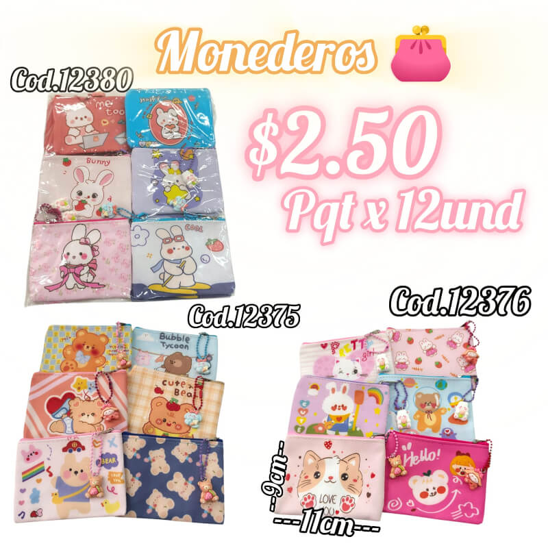 MONEDEROS PQT X 12 UND