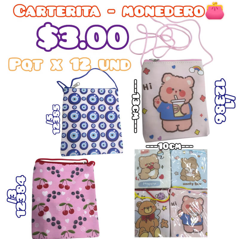 CARTERITA - MONEDERO PQT X 12 UND