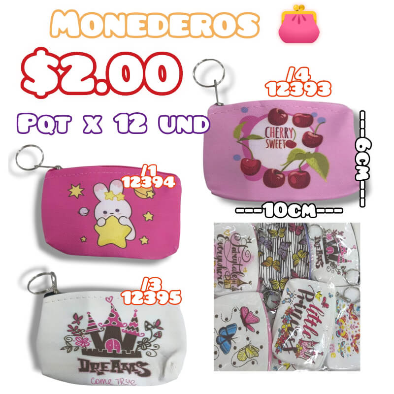 MONEDEROS PQT X 12 UND