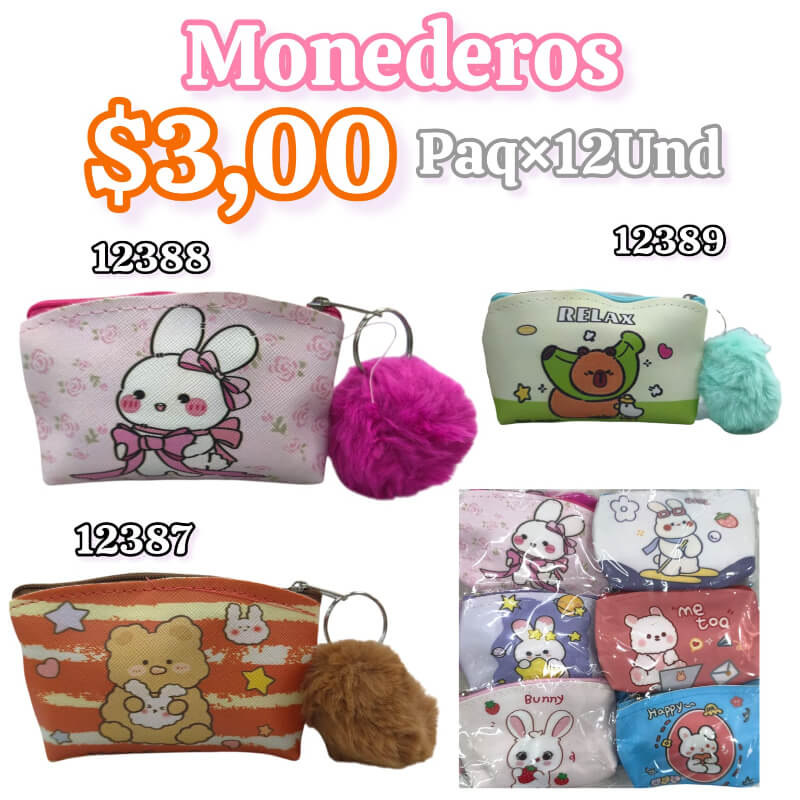 MONEDEROS PQT X 12 UND