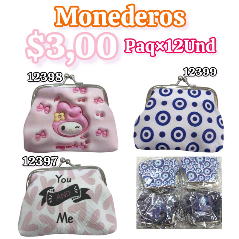 MONEDEROS PQT X 12 UND
