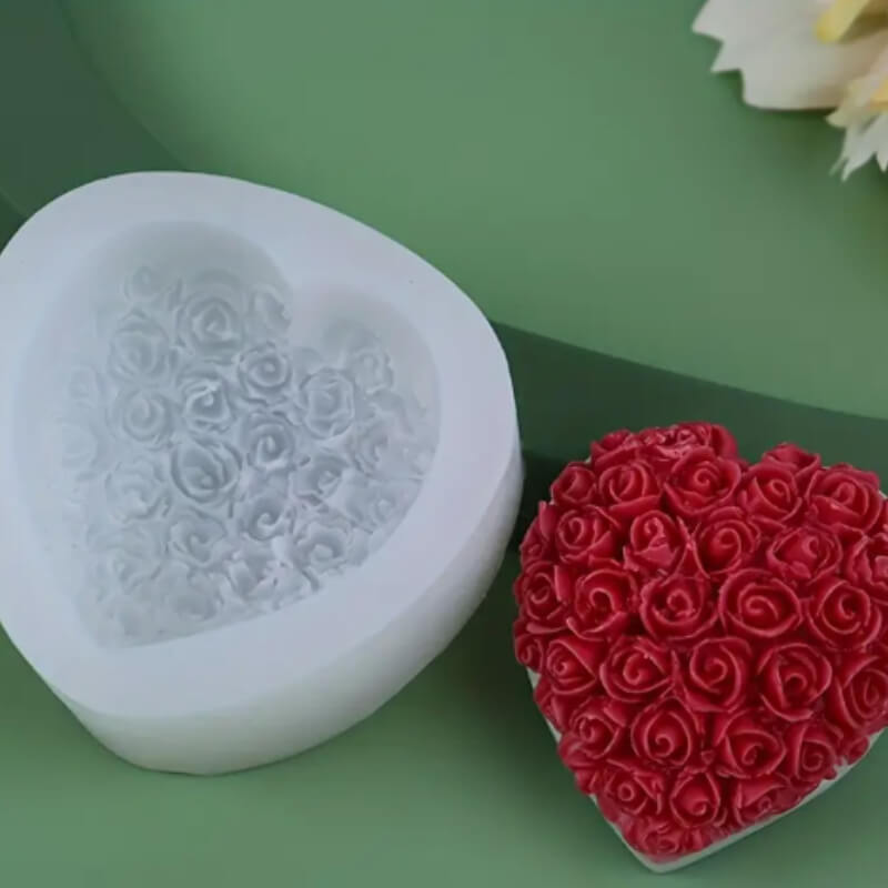 Molde Corazón con Rositas