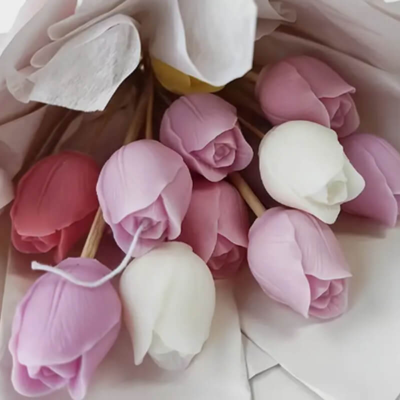 Molde Silicona Tulipán para Velas