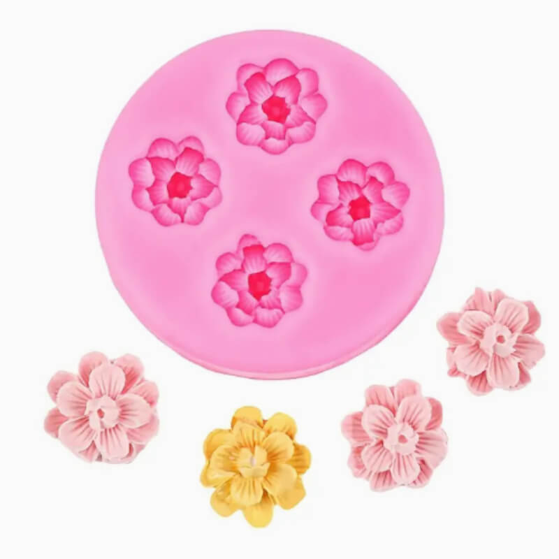 Molde Flores Ciruelo - 8 Cavidades: Mini & Grande