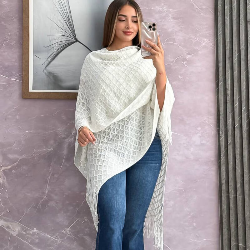 Poncho Tejido Largo