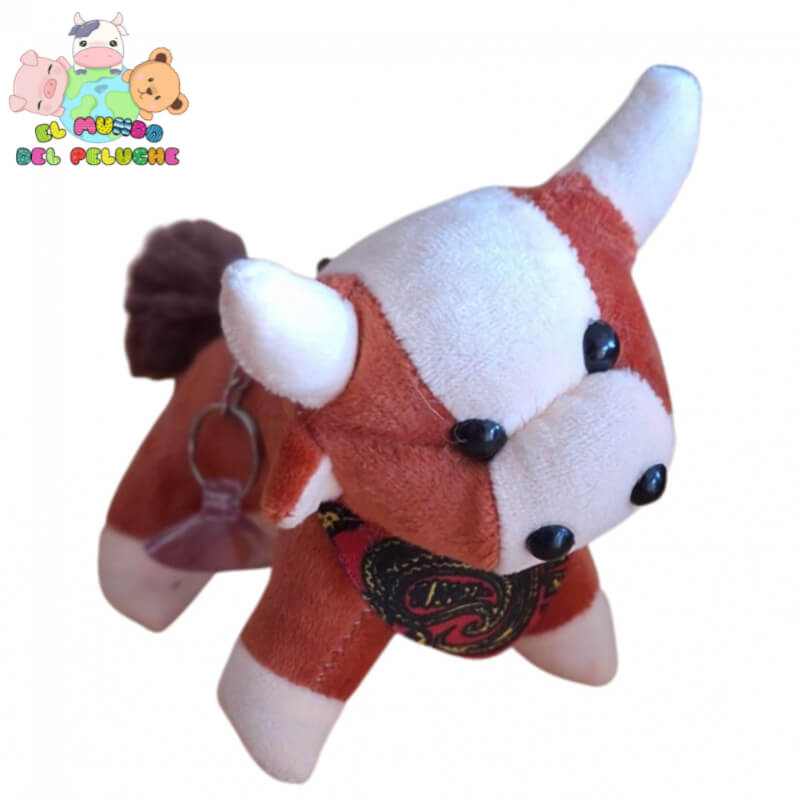 Llavero Peluche Torito #0 | Estilo ranchero en varios colores | 7 x 11 cm | El Mundo del Peluche