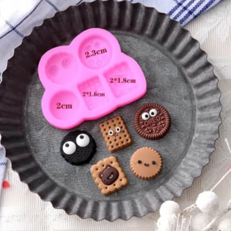 Molde de silicona con diseño Dulces variados x5 para uso en Velas, Jabones, resina, chocolate o yeso.