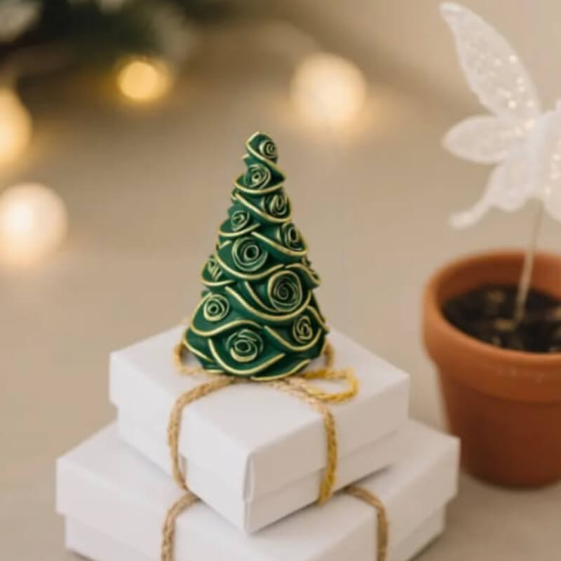 Molde de silicona con diseño Árbol de navidad de para uso en Velas, jabón, yeso, chocolate, resina, hielo.