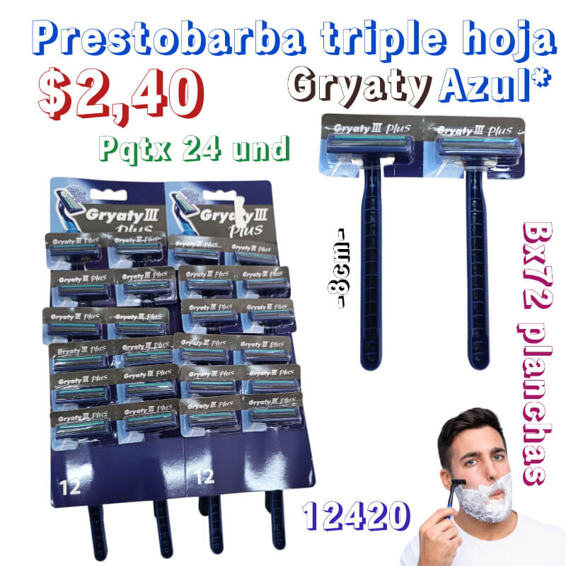 Prestobarba triple hoja GRYATY