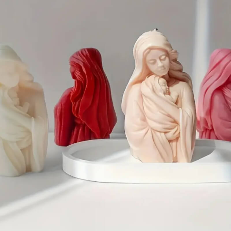 Molde Silicona 3D Virgen María y Jesús