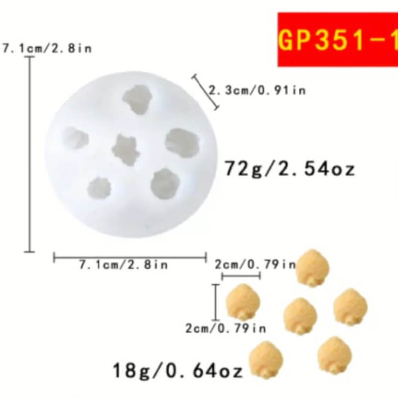 Molde de silicona con diseño Canguil, para uso en Velas, porcelana fría, resina, chocolate, alimentos.