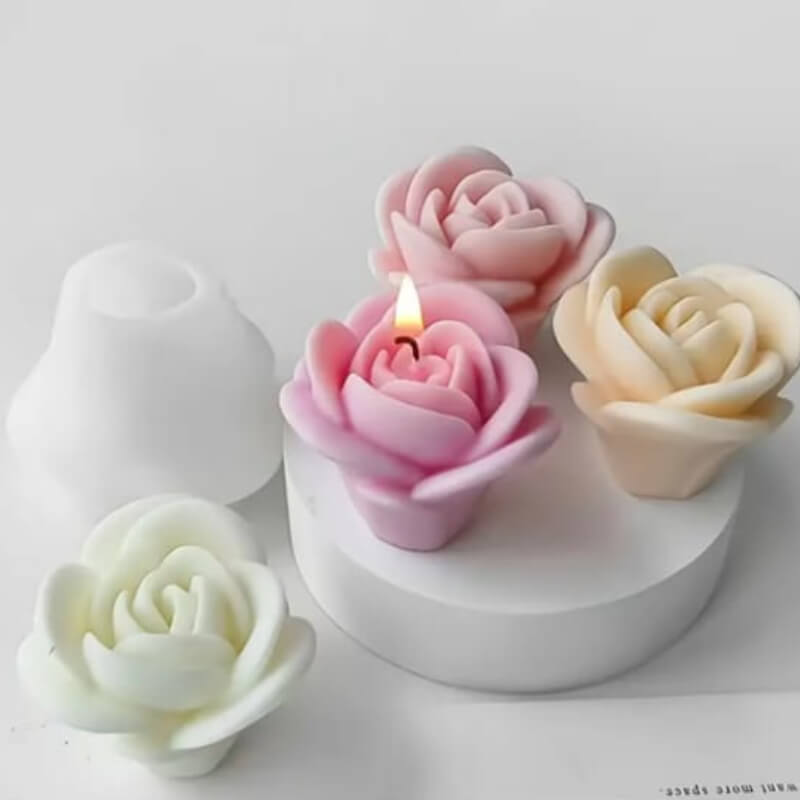 Molde de silicona con diseño Flor, para uso en Velas, porcelana fría, resina, chocolate.