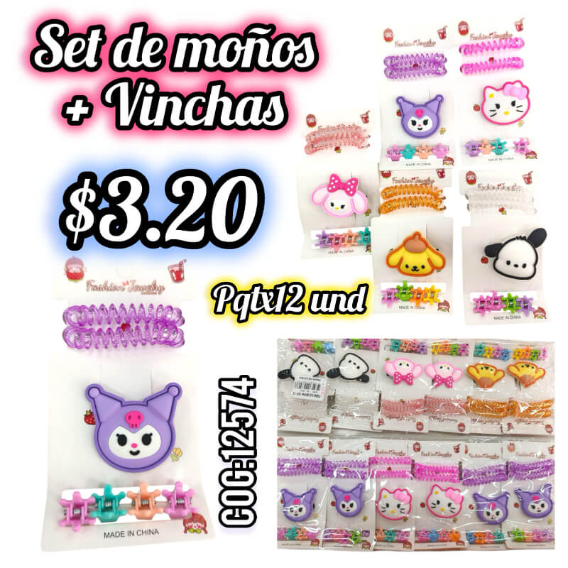 SET DE MOÑOS + VINCHAS