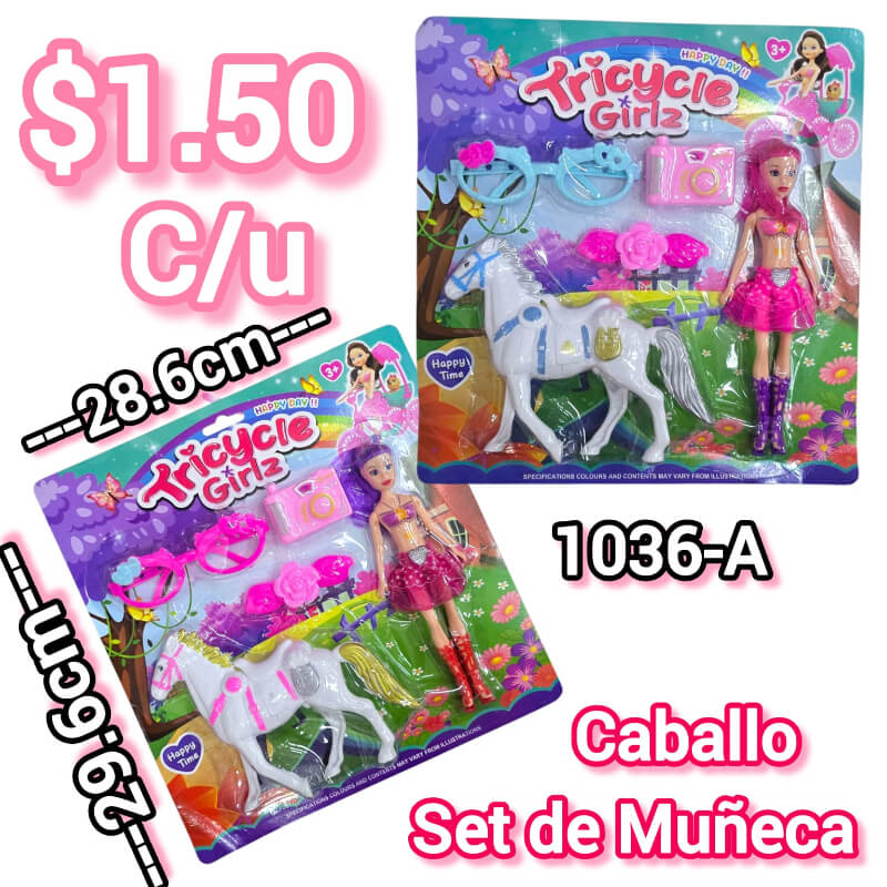 SET DE MUÑECA + CABALLO
