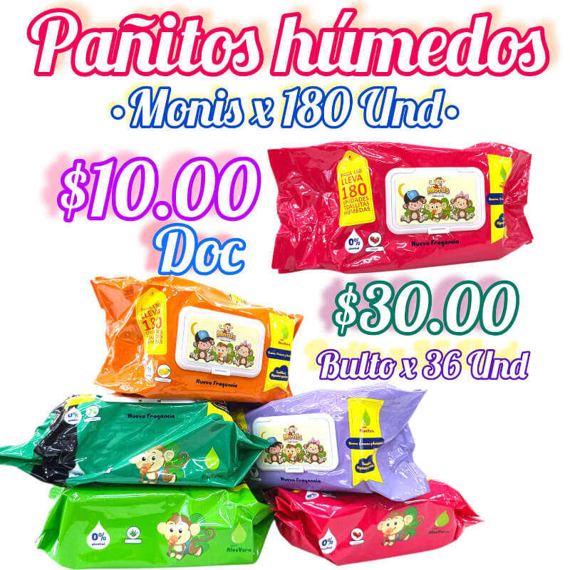Pañitos Húmedos MONIS x180