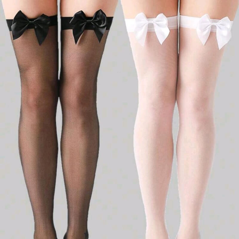 Pantimedias de nylon con un delicado lazo by Amor to go