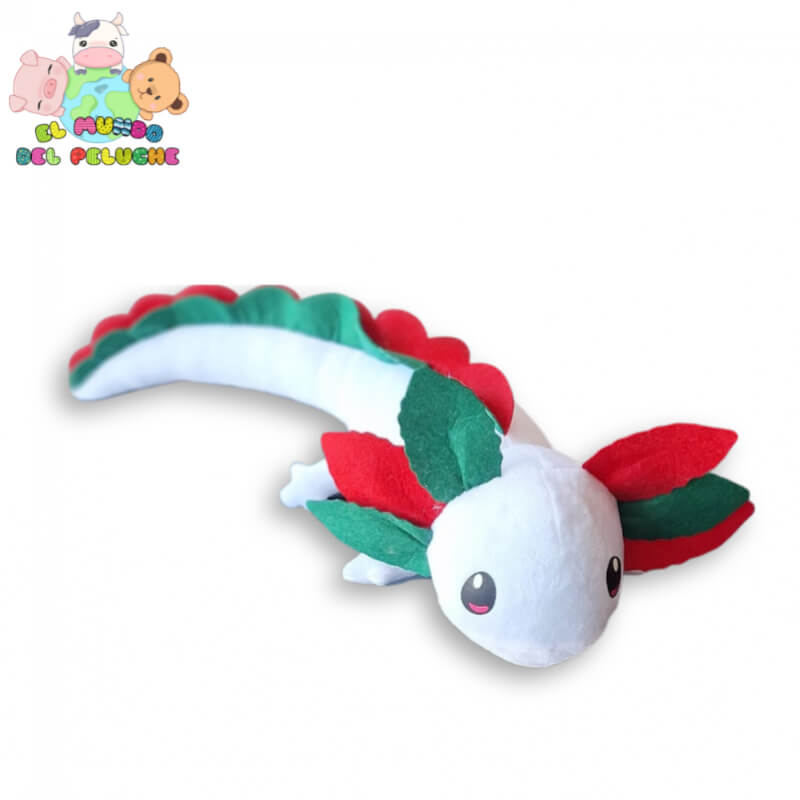 Peluche Ajolote Mexicano #1 | Diseño patrio y alargado | 13 x 16 cm | El Mundo del Peluche