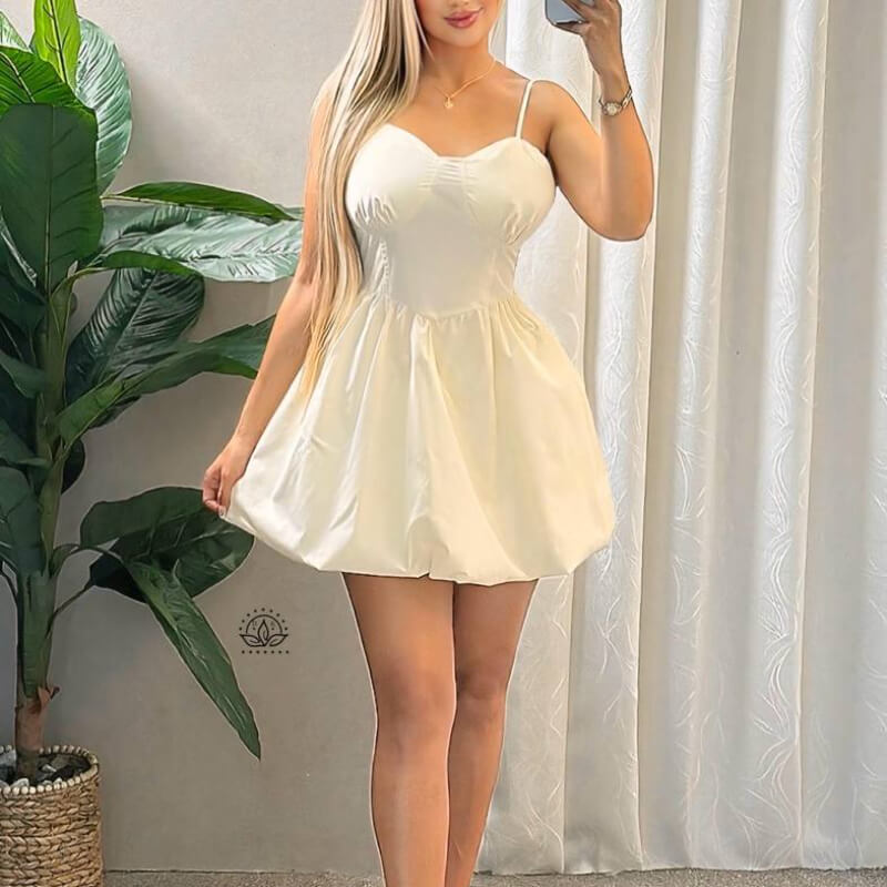 VESTIDO CORTO BOMBACHO