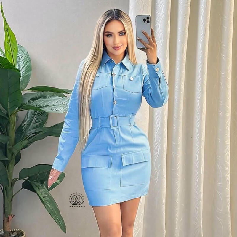 VESTIDO JEAN CORTO CASUAL