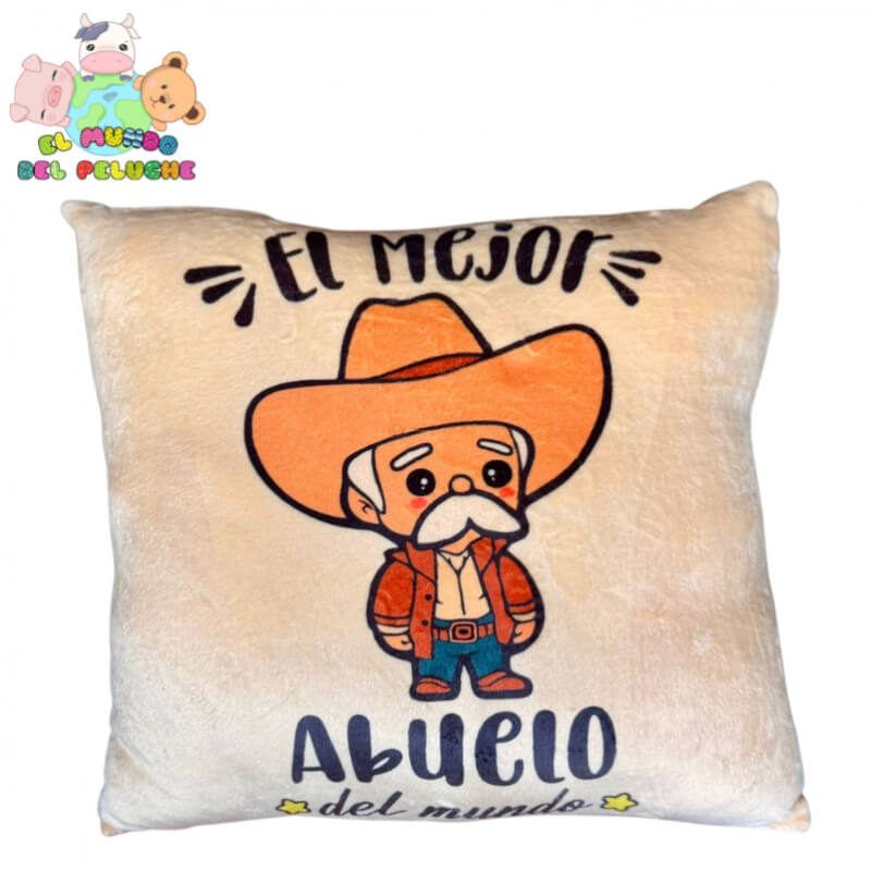 Cojín para Abuelitos | Diseños Abuelito y Abuelita | 35×40 cm | El Mundo del Peluche