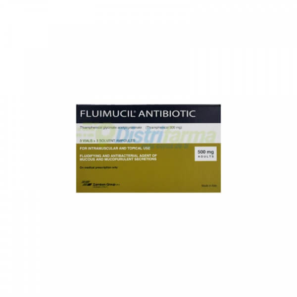FLUIMUCIL ANTIBIOTICO 500MG VIALES X 3