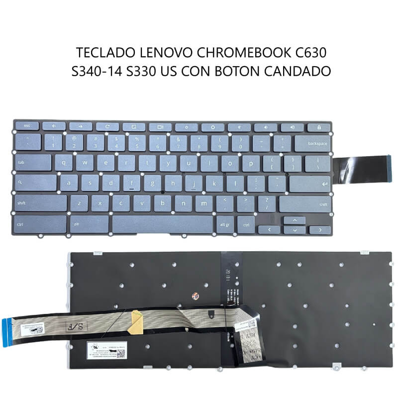 TECLADO LENOVO CHROMEBOOK C630 S340-14 S330 US CON BOTON CANDADO