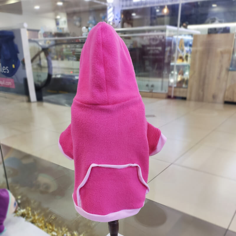HOODIE FUCSIA CON ROSADO PARA PERRITOS Y GATITOS UNISEX EN TALLAS XXXS/XXS