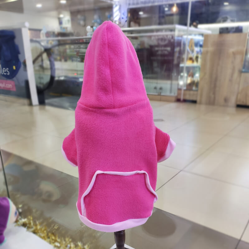 HOODIE FUCSIA CON ROSADO PARA PERRITOS Y GATITOS UNISEX EN TALLAS XS/S