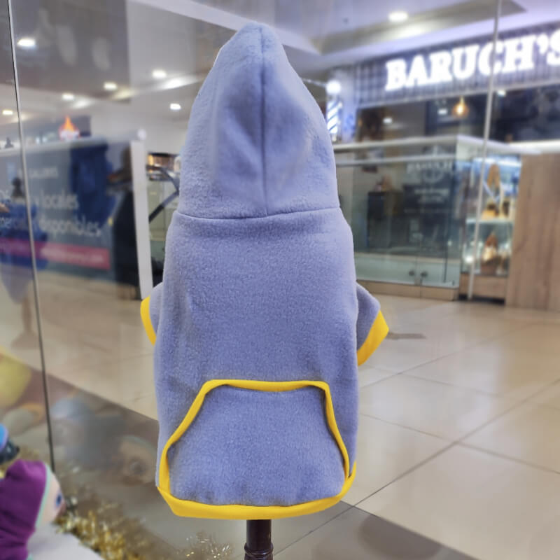 HOODIE GRIS CON AMARILLO PARA PERRITOS Y GATITOS UNISEX EN TALLAS M/L