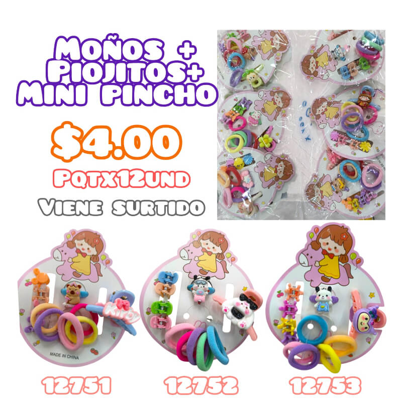 Moños + piojitos + mini pincho